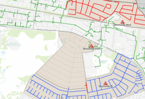 Kort over nuværende og kommende gravearbejder i Skovlunde